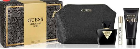 Guess Seductive Noir Ladies 2.5oz Edt+15ml Mini+3.4oz Loton+Bag