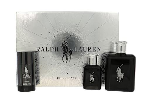 Polo Black 4.2oz Edt + 1.36oz Edt + 2.8oz Deodorant Stick by Ralph Lauren