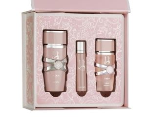 Lattafa Yara 3.4oz Edp+12ml Travel Spr+50ml HairMist