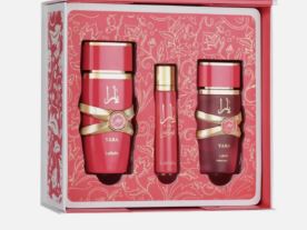Lattafa Yara Candy 3.4oz Edp+12ml Travel Spr+50ml HairMist