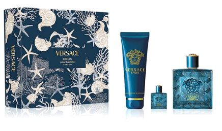 Versace Eros Men 3.4oz Edp + 5ml Mini + Toiletry Bag