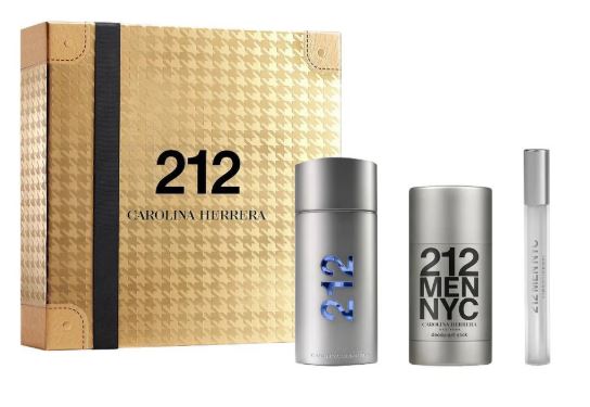 212 Men 3.4oz Edt + 3.4oz + 2.3oz Deo Stick By Carolina Herrera