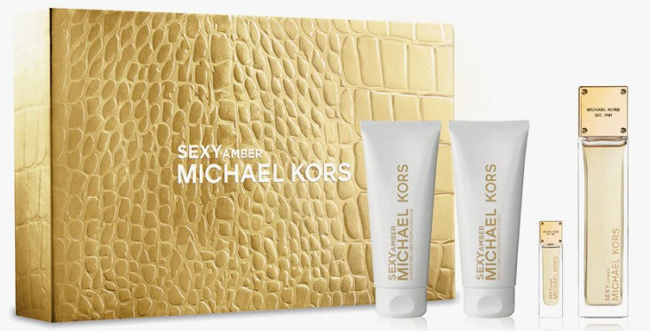 Sexy Amber By Michael Kors 3.4oz Edp + SG + Body Lotion + mini 0.17oz