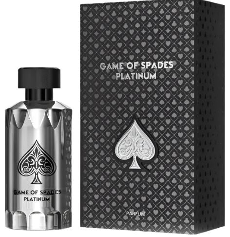 Jo Milano Game of Spades Platinum 3.4oz Parfum cologne bottle