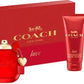 Coach Love 3.0oz Edp+100ml Lotion + 7.5ml Mini