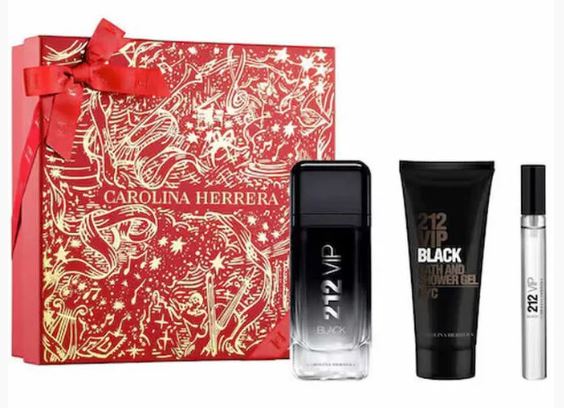 212 Men VIP Black 3.4oz Edp + 10ml Mini+Shower Gel