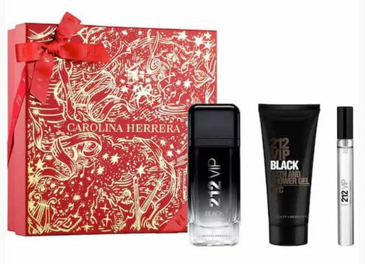 212 Men VIP Black 3.4oz Edp + 10ml Mini+Shower Gel