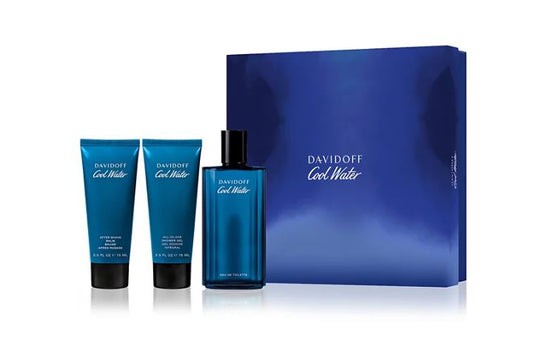 Cool Water Men 4.2oz Edt + Aftershave + Gel by Davidoff