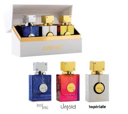 Club Untold 1.0oz + Iconic 1.0oz+ Imperial 1.0oz  Set By Armaf