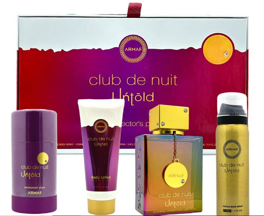 Club Nuit Untold 3.6oz Edp+1.7oz Body Spr+2.6oz Deo+3.4oz Lotion