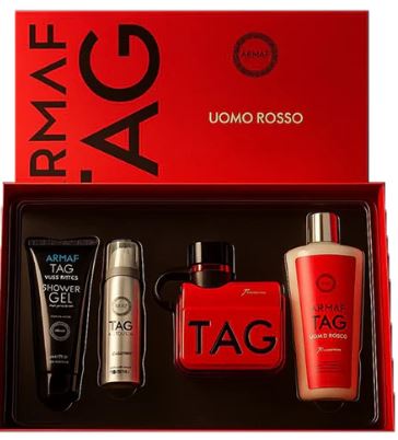 Armaf Tag Uomo Rosso 3.4oz Edp+Body Spray+Gel+Shampoo