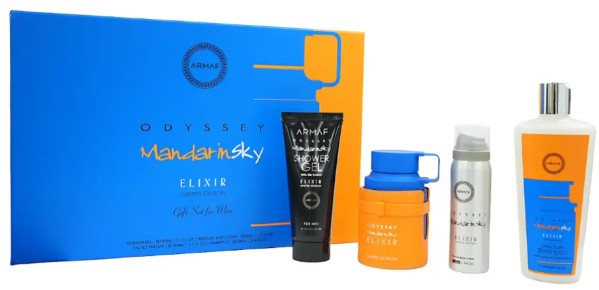 Odyssey Mandarin Elixir 3.4oz Edp+3.4oz Gel+1.7oz Body+8.4oz Shampoo