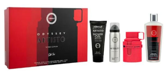 Armaf Odyssey Artisto 3.4oz Edp+Body Spray+Gel+Shampoo