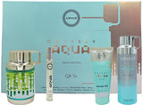 Armaf Odyssey Aqua Lux gift set with 3.4oz Eau de Parfum, travel spray, shower gel and body spray