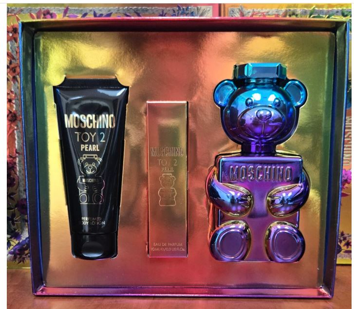 Moschino Toy 2 Pearl Set  3.4oz Edp+Lotion +Mini+ Gel