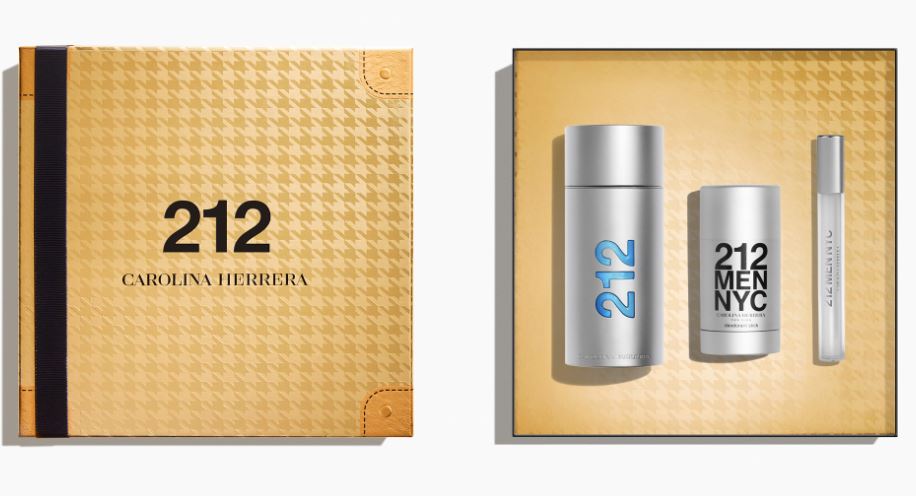 212 Men 3.4oz Edt + .34oz + 2.3oz Deo Stick By Carolina Herrera