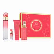 360 Coral Set 3.4oz Edt + Body Spray + Gel + Mini By Perry Ellis