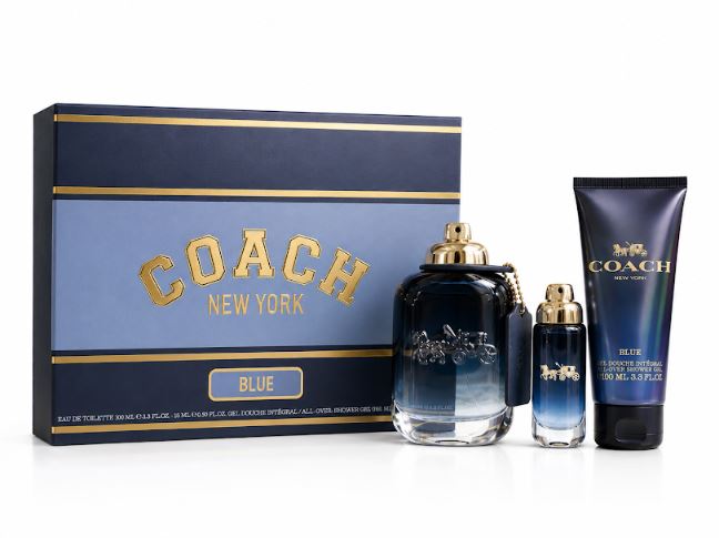 Coach Blue 3.4oz Edt + 15ml Mini + Gel