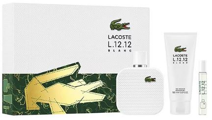 Lacoste Blanc 3.4oz Edt+ 3.4oz Shower Gel + 7.5ml Mini