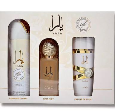 Lattafa Yara Moi 3.4oz Edp + 200ml Deo + 50ml Hairmist